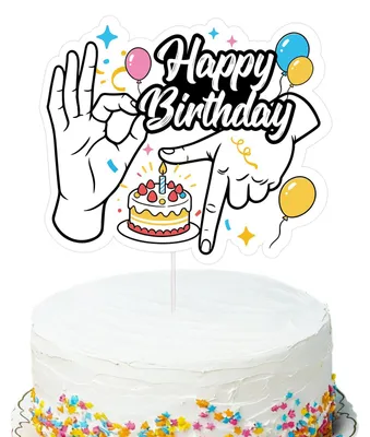 Tortentopper 6-7 Happy Birthday, 20x17cm, lustige Deko