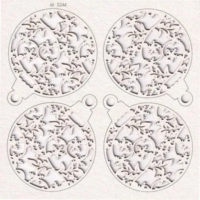 Produktbild von SCRAPINIEC Dekorpappe Die Cut Chipboard Dekoration Ornament Christbaumkugel 5244