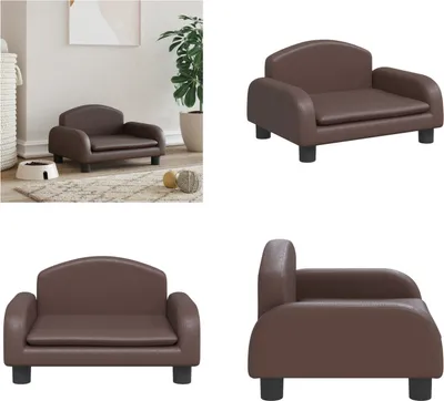 Produktbild von vidaXL Hundebett Braun 50x40x30 cm Kunstleder - Hundebett - Hundebetten - Hundesofa - Haustiersofa