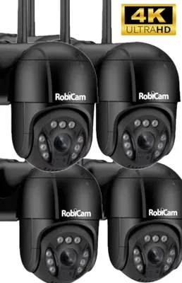 Zdjęcie produktu dla 4 aparaty, 8 MP, 4K, czarne, RobiCam, iCsee, A13, Ultra HD