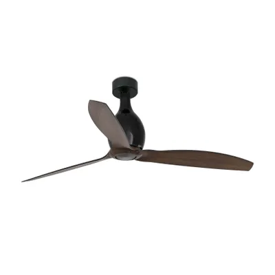 Produktbild von Energiespar Deckenventilator Mini Eterfan Schwarz matt / Walnuss 128 cm mit Fernbedienung