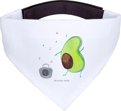 Produktbild von Mr. & Mrs. Panda Halstuch Hund Avocado Tanzen - Weiß - Geschenk, Party, Hunde-Halstuch, Tuch, Fröhlich, Für Hunde, Singen, Hundetuch, Musik