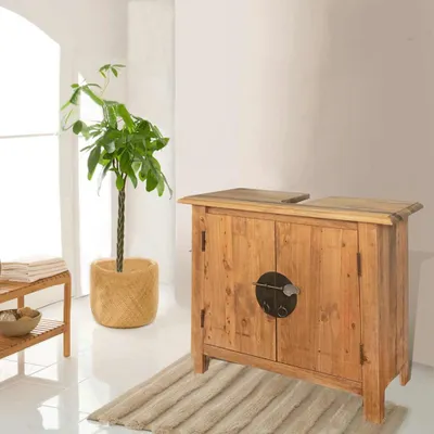 Produktbild von vidaXL Badmöbel-Set Massivholz Kiefer
