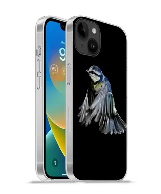 Produktbild von MuchoWow® Handyhülle Schutzhülle Hülle für Apple iPhone 14 Plus - Soft case Vögel - Federn - Schwarz Silikon Softcase Handy Hülle - Abbildung