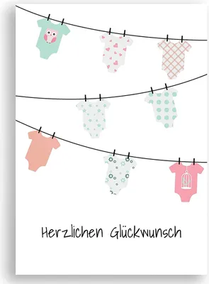 Produktbild von Karte zur Geburt Mädchen, Geburtskarte, Karte zur Baby Geburt, Klappkarte Umschlag, Grußkarte Baby Glückwunsch Karte Geburt Mädchen