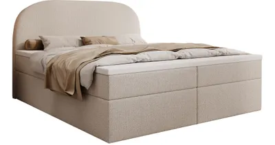 Produktbild von MyBed Zen Boxspringbett Polsterbett Kopfteil Stauraum 180x200 Bonnell-Matratze H3 Topper Beige Abriamo 04