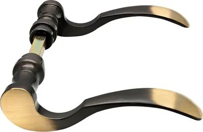 Produktbild von Marchesi Löffelform Drückerpaar, Türgriff Vierkantstift Messing patiniert