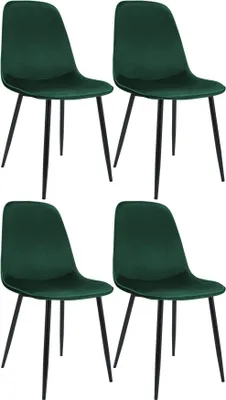 Obrázek produktu pro sada 4 sametových jídelních židlí - Sametové židle - Pohodlný a design - Nosnost až 150 kg