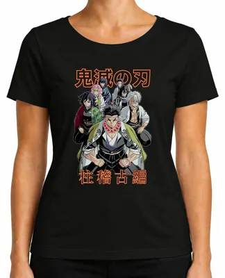 Produktbild von Kimetsu no Yaiba Hashira Dämonenjäger Anime Geschenk Japan Y2K Damen T-Shirt, Schwarz, XL
