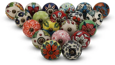 Image de Solidchoice - Ensemble de 30 boutons de placard en céramique de couleurs variées
