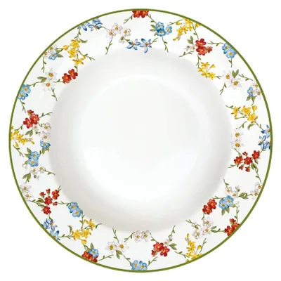Produktbild von Suppenteller GARDEN DREAMS weiß mit bunten Blumen D. 21,5cm Porzellan Easy Life