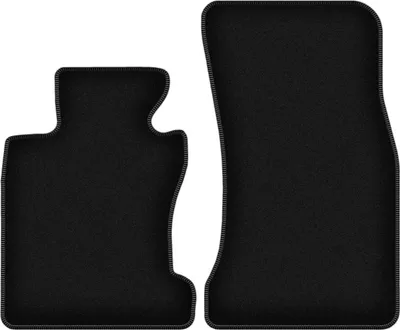 Produktbild von Wielganizator Velours-Autoteppiche vorne – passend für BMW 5 E60 (xDrive, Bj. 2003-2010) –  schwarz, passgenau, mit Befestigungen set 2 Stk.
