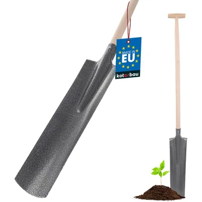 Zdjęcie produktu dla KOTARBAU® Szpadel drenazowy 143 x 12 cm do lodyg o srednicy 36 mm Stalowe ostrze dlugie waskie do przesadzania Z DREWNIANYM KOLKIEM