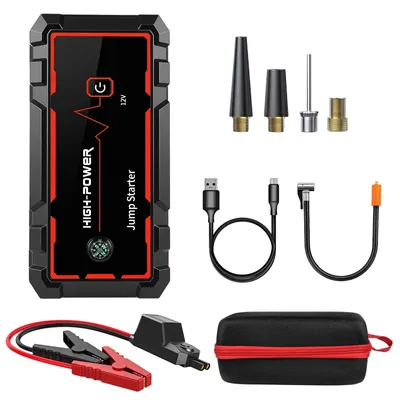 Obrázek produktu pro Powerbank 4 v 1 pro startování motoru – CY20 – Startér pro automobily – 12 V – 8000 mAh – Lithium-iontová baterie – Obousměrné rychlé nabíjení – LED svítilna – ABS
