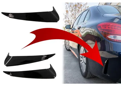 Produktbild von Stoßstange Flaps Side Flossen Klappen für Mercedes W205 14-18 Glänzend Schwarz.