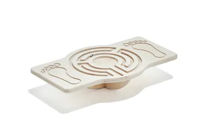 Produktbild von Montessori Balance Board aus Holz mit Labyrinth – Kinder Wackelbrett & Kugelspiel