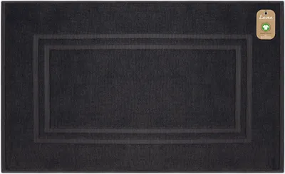 Produktbild von Lavea® Badematte 50x80 cm, Badteppich Bali aus Baumwolle, rutschfester Badvorleger, saugstarker Badezimmerteppich, 100% GOTS Baumwolle, Premium Frottier, Anthrazit