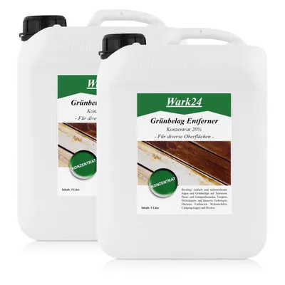 Produktbild von Wark24 Grünbelag-Entferner Konzentrat 5L Kanister - Auch gegen Algen (2er Pack)