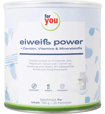 Produktbild von forever young Power Eiweiß + Carnitin Pulver Pur, 750 g Pulver
