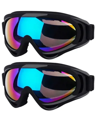 Produktbild von 2 Stücke Skibrille, Snowboard Brille für Brillenträger Herren Damen Erwachsene Jugendliche UV-Schutz Anti Fog Skibrillen