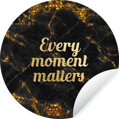 Produktbild von MuchoWow® Runde Wandtattoo - Wandsticker Tapete Aufkleber Zitat - Gold - Glitter - Marmor Ø 50 cm Selbstklebend und Repositionierbar - Wandaufkleber - Kreis - Wand Kreis - Wand Bild - Foto Tapete - Selbstklebende - Wohnzimmerdekoration - Wand Dekoration - Kinderzimmer