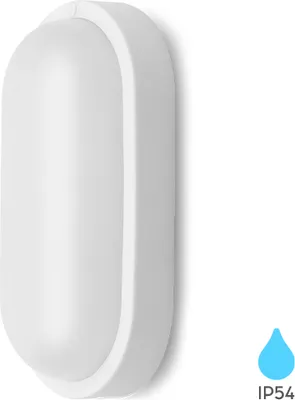 Produktbild von Braytron LED 18W Wand Decken Leuchte Oval Feuchtraumleuchte Weiß Außen Garage 3000K/ IP54
