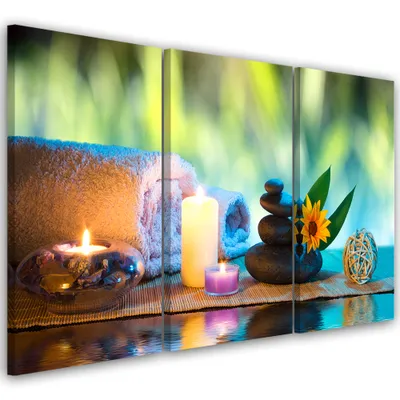 Image de Triptyque sur toile religieux - couleur 90x60 cm Feeby couleur tableau mural prêt à accrocher