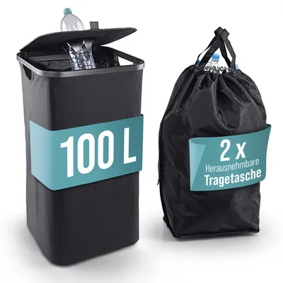 Immagine prodotto di Contenitore per la raccolta di bottiglie di deposito EASYmaxx, 100 l - 2 sacchetti e chiusura in velcro