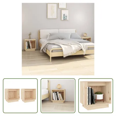 Produktbild von The Living Store Nachttische 2 Stk. 40x30x40 cm Massivholz Kiefer