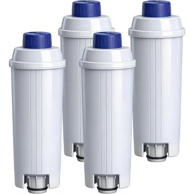 Produktbild von Ersatzwasserfilter für De‘Longhi (4er Pack) – kompatibel mit DLSC002 – Filterpatrone als Zubehör für Kaffeevollautomaten