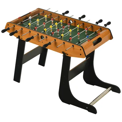 Image de HOMCOM Baby-foot table de Babyfoot pliable dim. 98L x 42l x 62H cm 2 balles fournies MDF imitation bois et noir