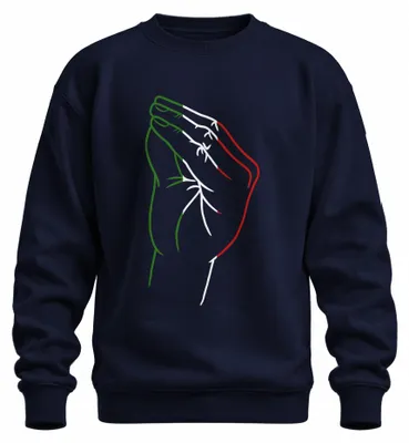 Imagen del producto de Sudadera con capucha, diseño de manos en oración, bandera, oración, fe, cristiana, católica, uni, color azul marino, talla XXL