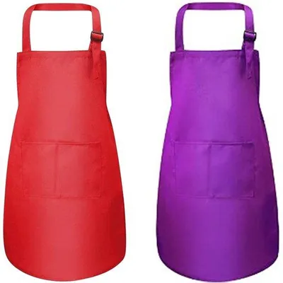 Image de Tablier de cuisine pour enfants, fabriqué à partir de matériaux recyclés, composé de 2 pièces, avec poches, idéal pour cuisiner et pour les activités artistiques