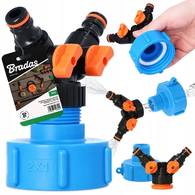 Produktbild von Bradas Garten Wasserverteiler IBC Anschluss 2-Wege Ventil