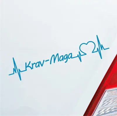 Produktbild von Auto Aufkleber Krav-Maga Herzschlag Kampfsport Wettkampf Sport Liebe 19x5 cm Hellblau Sticker Heckscheibenaufkleber