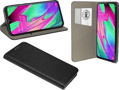 Obrázok produktu pre Puzdro typu kniha "Smart" kompatibilné s mobilným telefónom SAMSUNG GALAXY A40 (A405F) puzdro peňaženkové puzdro s funkciou stojana, slot na kartu čierne