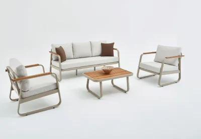 Produktbild von Skye Decor, Rio, Garten-Lounge-Set, Beige, 100 % OLEFIN, 195 x 66 x 74 cm