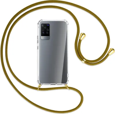 Produktbild von Handykette Backcover-Schutzhülle mit Band (Metall goldfarben) für vivo X60 Pro - khaki