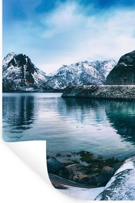 Produktbild von MuchoWow® Wandtattoo Wandsticker Wandaufkleber Wasser - Berge - Natur 20x30 cm Selbstklebend und Repositionierbar - Sticker - Dekorfolie