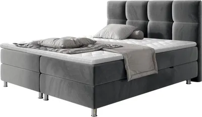 Produktbild von MIRJAN24 Boxspringbett Dave, Stilvoll Doppelbett mit zwei Bettkästen, Matratze und Topper (Farbe: Fresh 32, Größe: 160x200 cm)