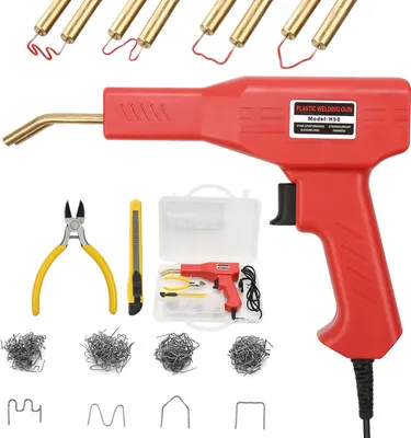 Produktbild von SWANEW Kunststoff Schweißgerät Auto kunststoff Schweißen Schweißer Plastik Reparatur Set 50W + 200 Klammer KFZ Stoßstange