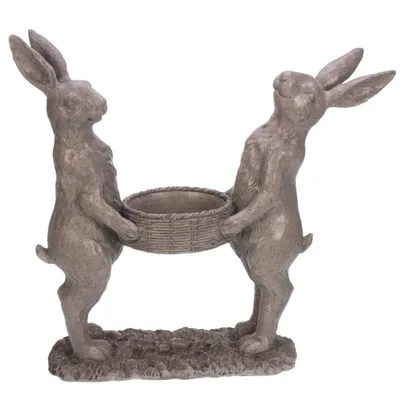 Meander Hasen mit mand 26x8x34cm