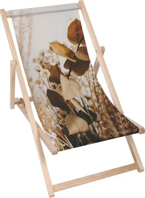 Immagine prodotto di Sdraio Dreamroots pieghevole in legno, legno di faggio fino a 130 kg, sdraio pieghevole con regolazione dell'inclinazione dello schienale a 3 livelli, bouquet boho