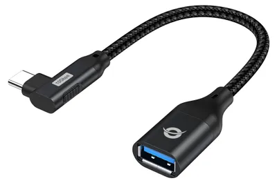 Image de CONCEPTRONIC Adapter USB-C -> USB-A 3.0  OTG 90°gew. schwarz