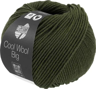 A ball of green yarn with a label.