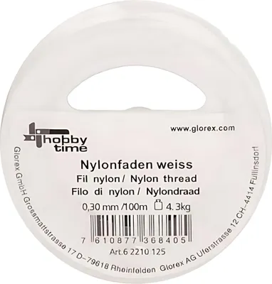 Obrázok produktu pre GLOREX nylonová niť biela 0,30 mm 100 m