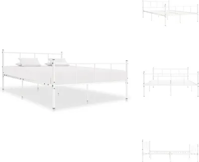 Produktbild von vidaXL Bettgestell Weiß Metall 120x200 cm -  Betten & Bettgestelle