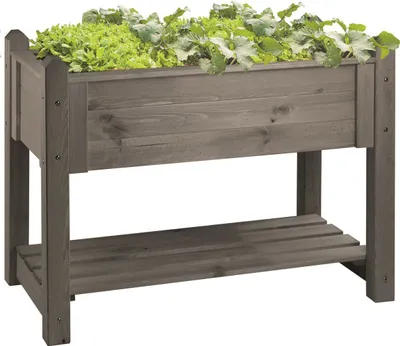 Produktbild von Hochbeet Premium aus Kiefernholz, Vintage-Grau, 114x60x84,4 cm