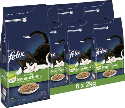 Produktbild von FELIX Inhome Sensations Katzenfutter trocken für Hauskatzen mit Huhn & Gemüse, 6x2kg (6x2kg)
