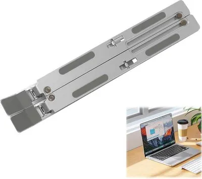 Produktbild von Famanu Laptopständer aus Aluminium - 5 Höhenverstellungen - faltbares Design - geeignet für Laptops bis 17,3 Zoll